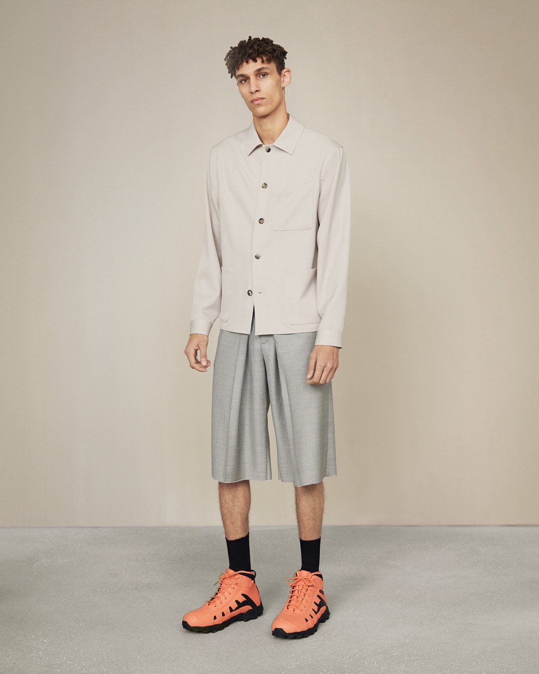 Overshirt in double face wool