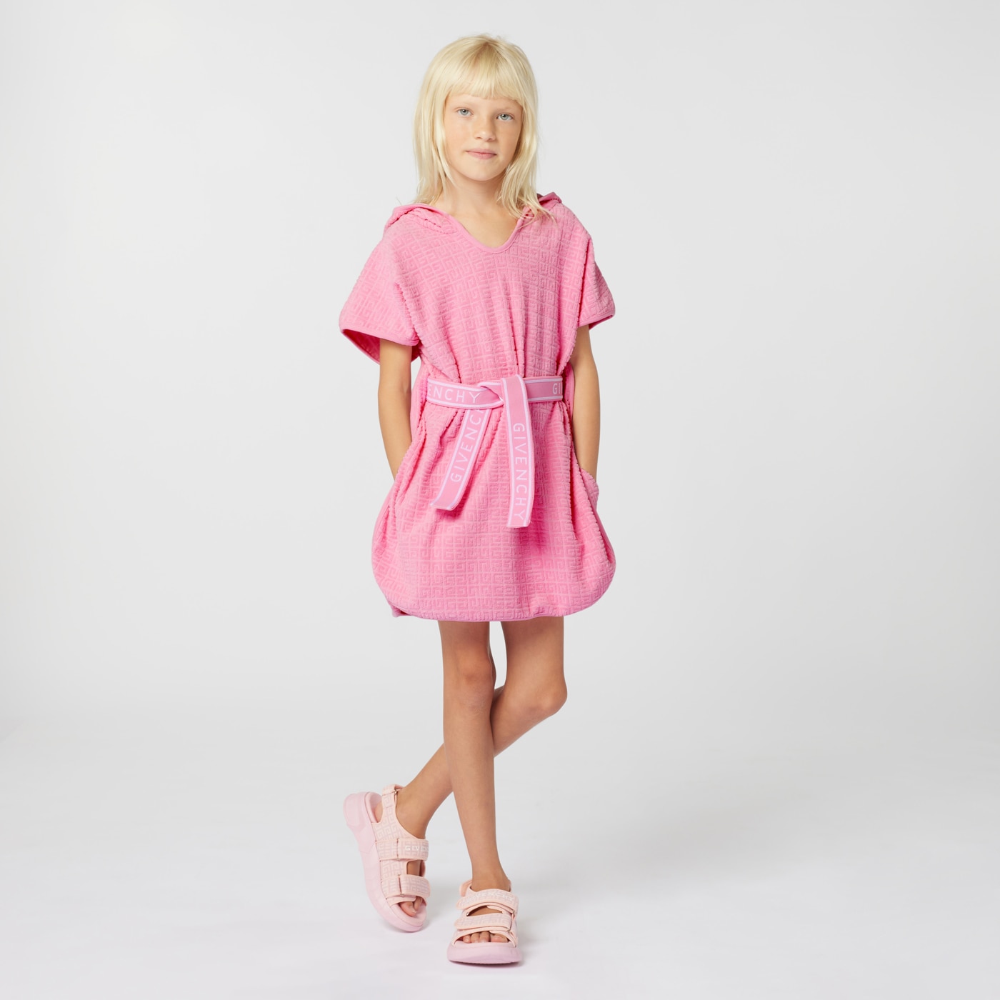Poncho in 4G cotton towelling jacquard