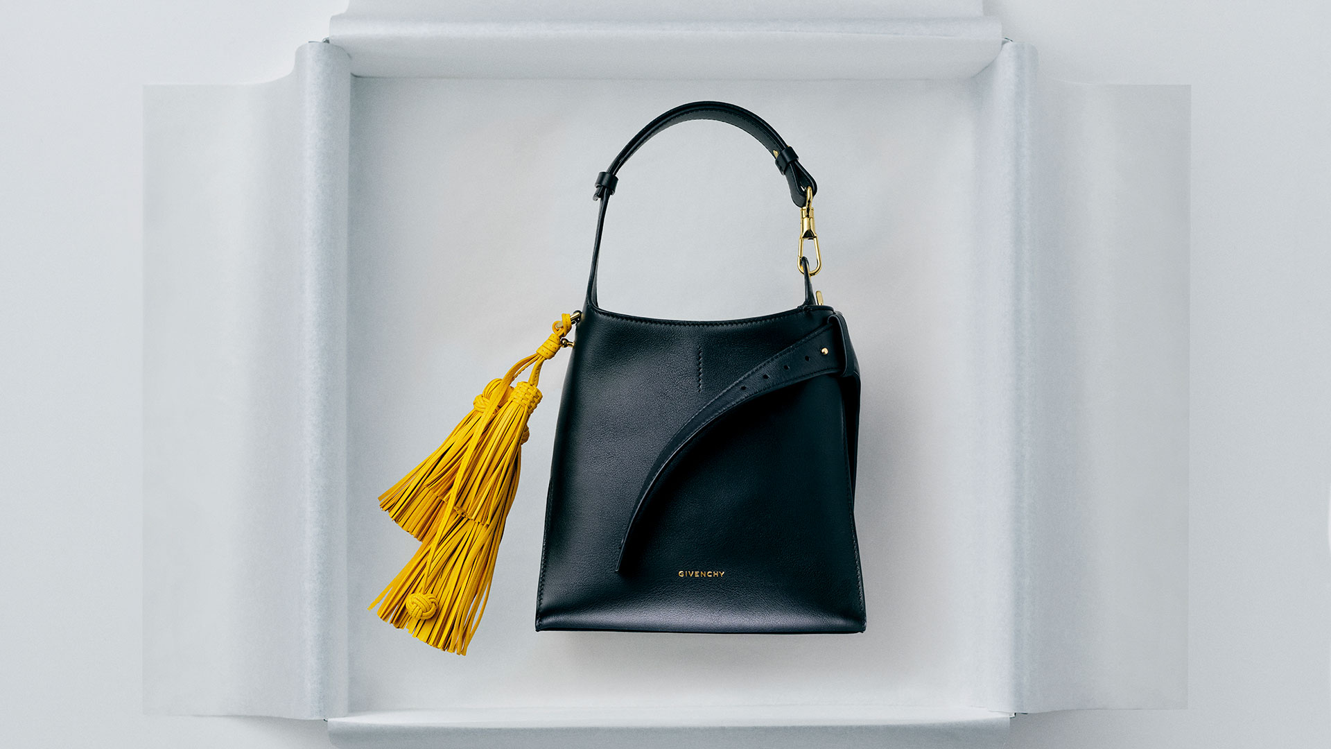 Mini Belted Hobo bag in leather