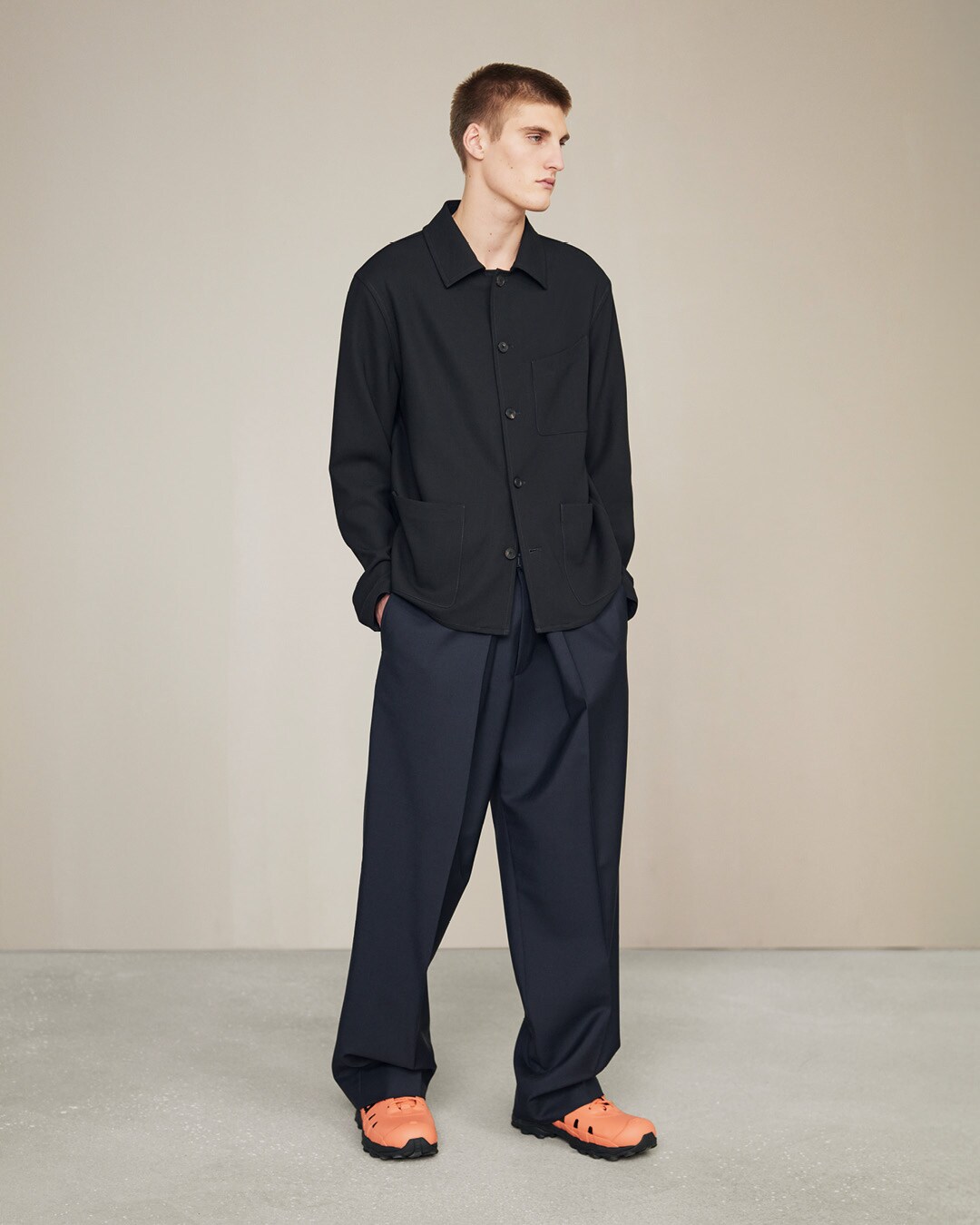 Overshirt in double face wool